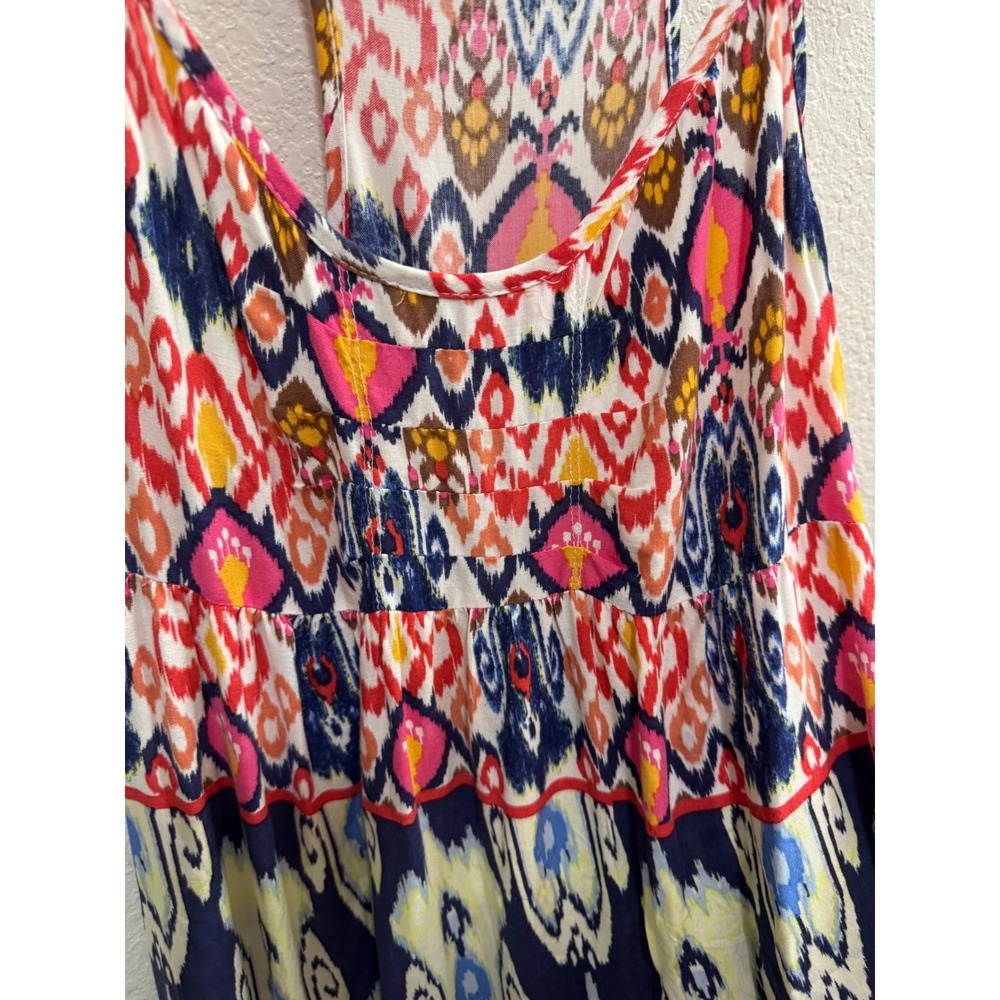 Xhilaration Mini Dress Women M Multi Color Excellent Ikat Tribal Print Rayon‎ - Picture 4 of 7